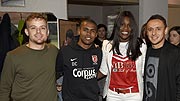 Lucas Kruel, Douglas Costa, Simone Weissmann, Rafinha  Brazil at it's best in der VIB GRILL & LOUNGE in München am 28.11.2016 Agency People Image(c.) Michael Tinnefeld